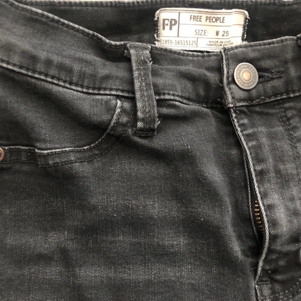 Free People Black Dstryd Raw High-rise Jegging 25 - Picture 5 of 5